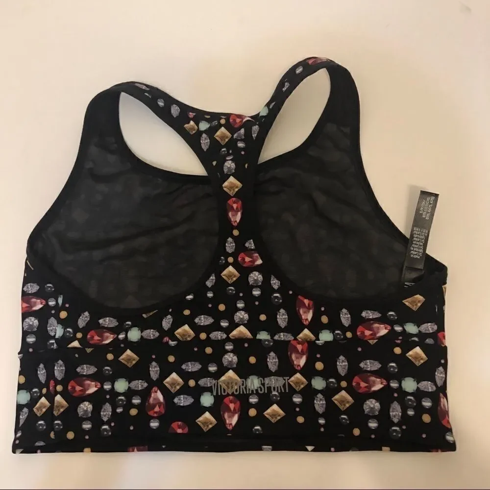 Victoria’s Secret Sports bra black jewel NWOT -S